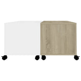 vidaXL Coffee Table White And Sonoma Oak 75x75x38 cm Chipboard | SKU: 806872 | Barcode: 8720286560730