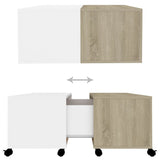 vidaXL Coffee Table White And Sonoma Oak 75x75x38 cm Chipboard | SKU: 806872 | Barcode: 8720286560730