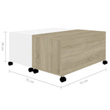vidaXL Coffee Table White And Sonoma Oak 75x75x38 cm Chipboard | SKU: 806872 | Barcode: 8720286560730