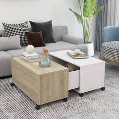 vidaXL Coffee Table White And Sonoma Oak 75x75x38 cm Chipboard | SKU: 806872 | Barcode: 8720286560730