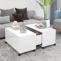 vidaXL Coffee Table High Gloss White 75x75x38 cm Chipboard | SKU: 806873 | Barcode: 8720286560747