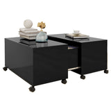 vidaXL Coffee Table High Gloss Black 75x75x38 cm Chipboard | SKU: 806874 | Barcode: 8720286560754