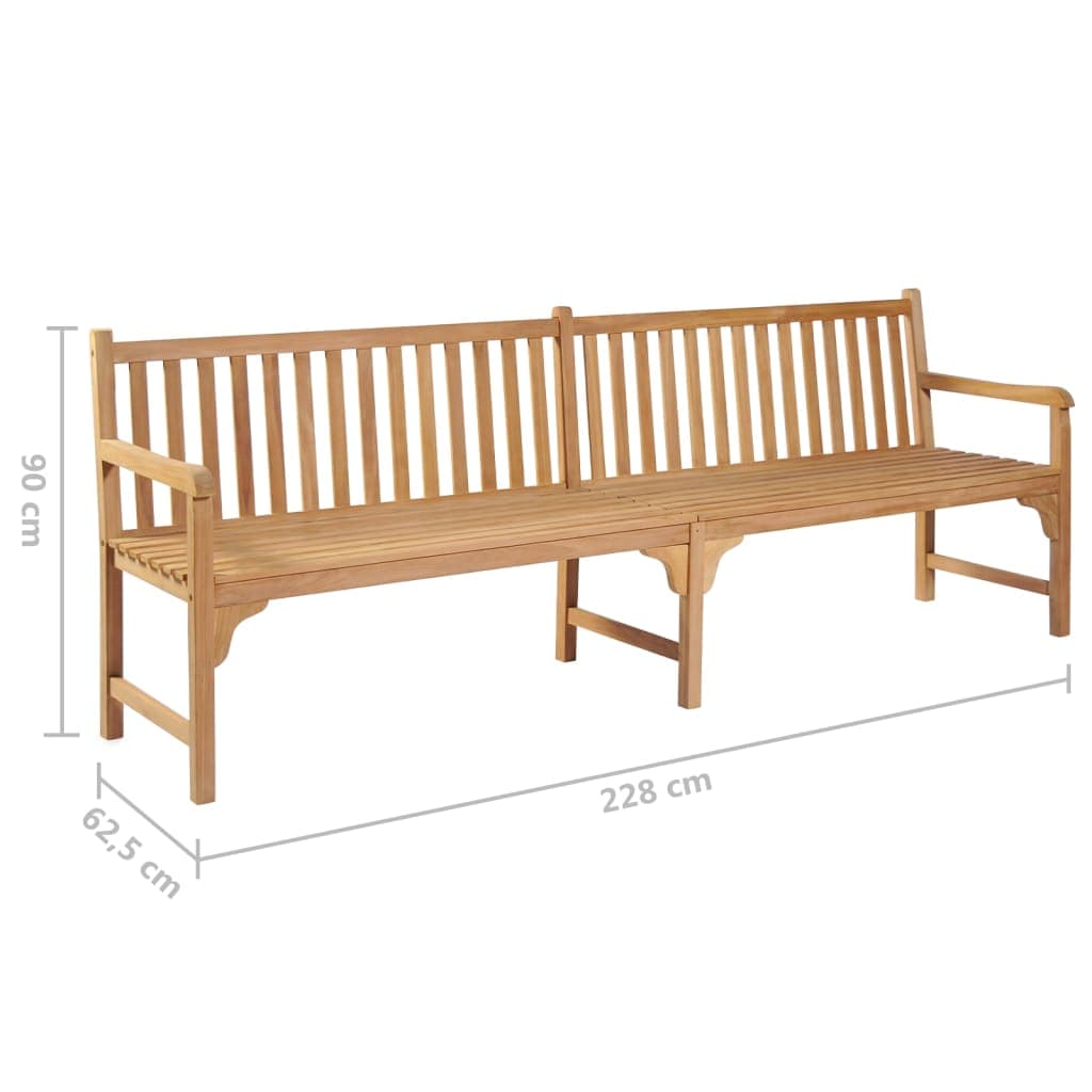 vidaXL Garden Bench 228 cm Solid Teak Wood | SKU: 316624 | Barcode: 8720286597354