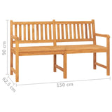 vidaXL 3-Seater Garden Bench with Table 150 cm Solid Teak Wood | SKU: 316631 | Barcode: 8720286597422