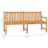 vidaXL Garden Bench 180 cm Solid Teak Wood | SKU: 316632 | Barcode: 8720286597439