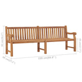 vidaXL Garden Bench 228 cm Solid Teak Wood | SKU: 316640 | Barcode: 8720286597514