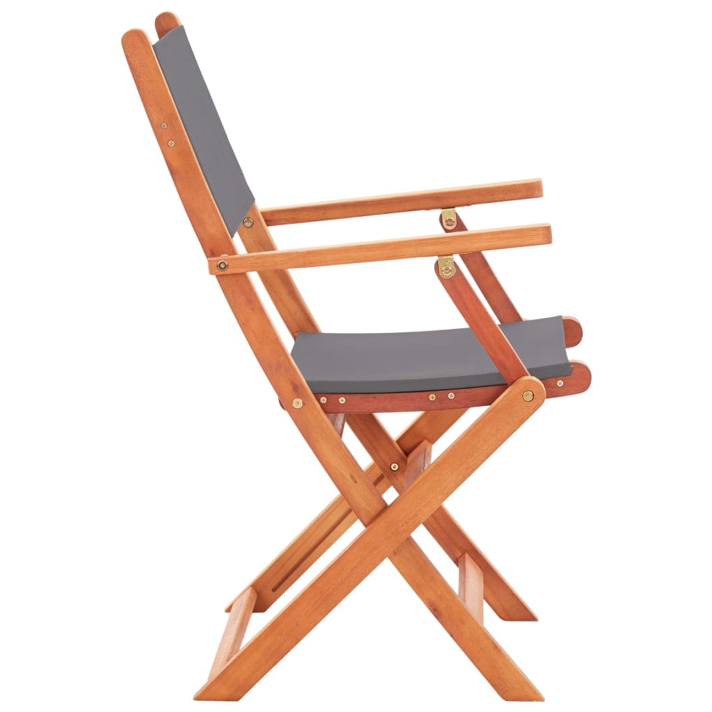 vidaXL Folding Garden x6 Chairs Grey Solid Eucalyptus Wood & Textilene | SKU: 3086964 | Barcode: 8720286700587
