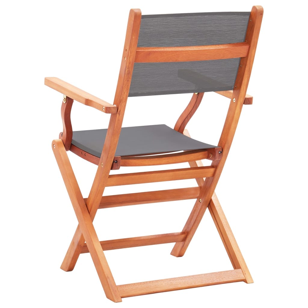 vidaXL Folding Garden x6 Chairs Grey Solid Eucalyptus Wood & Textilene | SKU: 3086964 | Barcode: 8720286700587