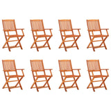 vidaXL Folding Garden Chairs 8 pcs Solid Eucalyptus Wood | SKU: 3087148 | Barcode: 8720286703205