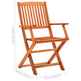 vidaXL Folding Garden Chairs 8 pcs Solid Eucalyptus Wood | SKU: 3087148 | Barcode: 8720286703205