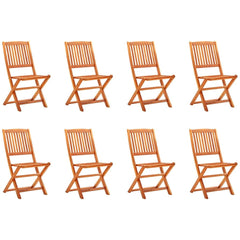 vidaXL Folding Garden Chairs 8 pcs Solid Eucalyptus Wood | SKU: 3087150 | Barcode: 8720286703229