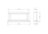 Dimensions / Drawings Of FLARE Elyce Grande 55" Wall Mounted Electric Fire