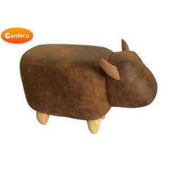 Gardeco Cowie The Small Brown Cow Leatherette Footstool | SKU: FS-COW-BR-SMALL | Barcode: 5031599050133