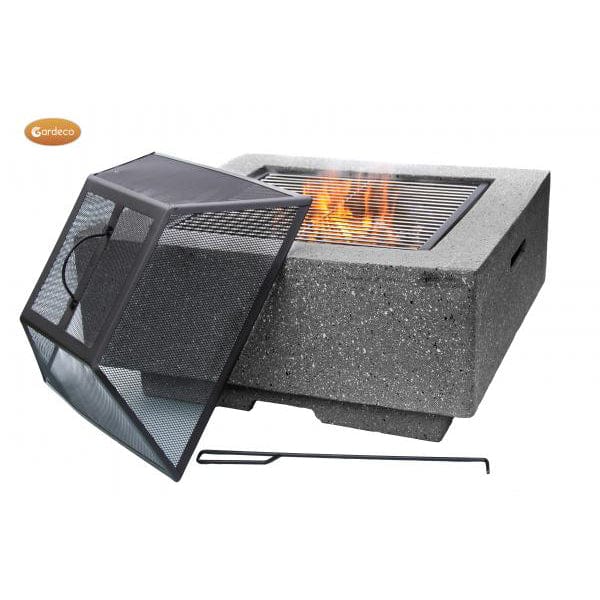 Gardeco MGO Cubo Square Garden Firepit In Dark Grey | Product code: CUBO-T | Barcode: 5031599049885