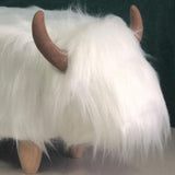 Gardeco White Highland Cow Roxanna Footstool | SKU: FS-HCOW-W | Barcode: 5031599050096