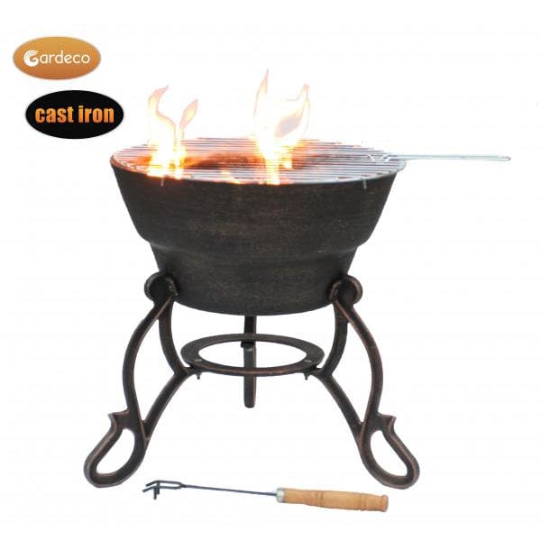 Gardeco Safir Cast Iron Firepit In Bronze | SKU: SAFIR-42 | Barcode: 5031599046907