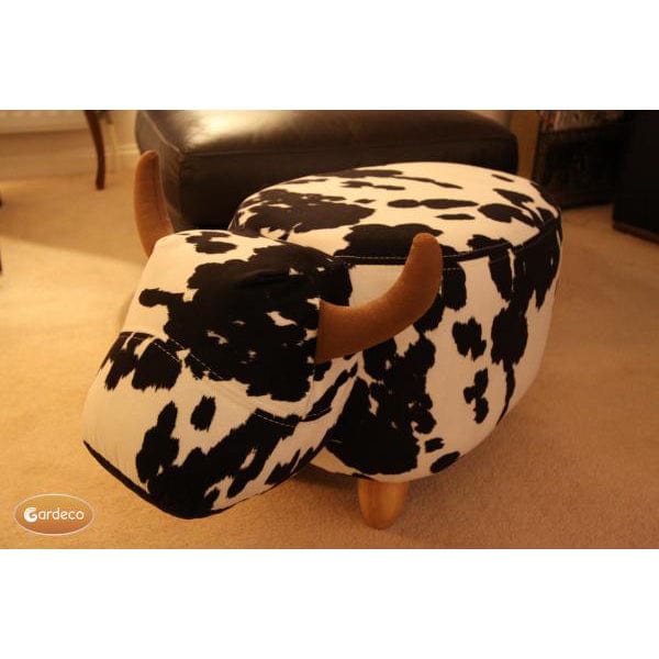 Gardeco Lulu The Black & White Cow Footstool | Product code: FS-COW-S | Barcode: 5031599047188