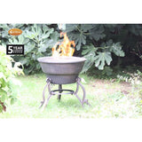 Gardeco Safir Cast Iron Firepit In Bronze In A Garden Setting | SKU: SAFIR-42 | Barcode: 5031599046907