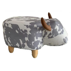 Gardeco Moonlight The Dappled Cow Grey & White Footstool | SKU: FS-COW-SGY | Barcode: 5031599050089.
