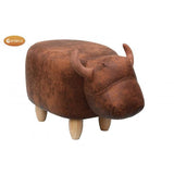 Gardeco Cocoa The Brown Cow Leatherette Footstool | SKU: FS-COW-BR | Barcode: 5031599048888