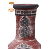 Gardeco Azteca Mexican Chimenea In Red With Grey Mouth And Top | SKU: C8AZ.02 | Barcode: 5031599049472