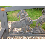 Gardeco Steel Framed Cast Iron Bench With Puppies | SKU: BENCH-PUPPIES | Barcode: 5031599047317