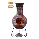 Gardeco Azteca Mexican Chimenea In Red With Grey Mouth And Top | SKU: C8AZ.02 | Barcode: 5031599049472
