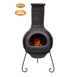 Front View On Gardeco Linea XL Mexican Chimenea In Grey | SKU: C6L.46 | Barcode: 5031599047362