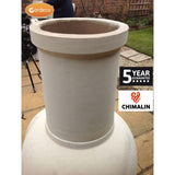 Funnel's Close-Up View Of Gardeco Asteria Extra Large Chimalin AFC Chiminea In Natural Clay | SKU: AFC-C51.00 | Barcode: 5031599044514
