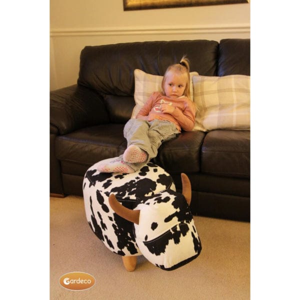 Gardeco Lulu The Black & White Cow Footstool | Product code: FS-COW-S | Barcode: 5031599047188
