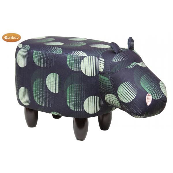 Gardeco Jasper The Postmodern Black And Green Hippo Footstool | SKU: FS-HIPPO-BG | Barcode: 5031599050539