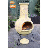 Beautiful Mexican Yellow Chiminea With Celtic Motives