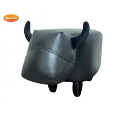 Gardeco Prince The Bull Black Leatherette Footstool | SKU: FS-BULL-BL | Barcode: 50315990050423