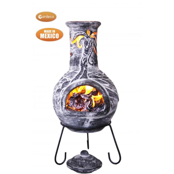 Gardeco Wyre EL Dragon Grey Chiminea With Cut-Outs To See Flames With Burning Fuel Inside | SKU: WYRE.55 | Barcode: 5031599048567 