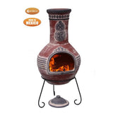 Gardeco Azteca Mexican Chimenea In Red With Grey Mouth And Top | SKU: C8AZ.02 | Barcode: 5031599049472