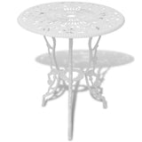 Table From VidaXL White Cast Aluminium 3 Piece Bistro Set | SKU: 42165 | UPC: 8718475973065