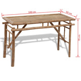 Table Dimensions From VidaXL Bamboo Beer Table With 2 Benches | SKU: 41502 | UPC: 8718475909194 | Weight: 18.4kg