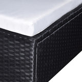 VidaXL Black Poly Rattan 6 Piece Garden Lounge Set With Cushions