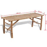 Bench Dimensions From VidaXL Bamboo Beer Table With 2 Benches | SKU: 41502 | UPC: 8718475909194 | Weight: 18.4kg