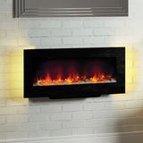 FLARE 38" Amari Wall Mounted Electric Fire With Orange Back Lighting In A Room Setting