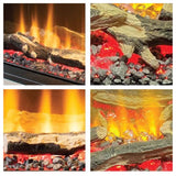 Logs, Pebbles And Crystals Of FLARE Avant 36" Wall Mounted 3 Sided Electric Fire 