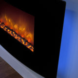 Blue Back Light Of FLARE 38" Amari Wall Mounted Electric Fire