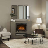 FLARE Adali 26″ Wall Mounted Inset Electric Fire In Black Nickel Finish In A Room Setting