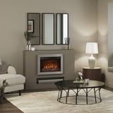 FLARE Adali 26″ Wall Mounted Inset Electric Fire In Brushed Steel Finish In A Room Setting