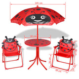 Dimensions Of VidaXL 3 Piece Kids' Garden Bistro Set With Parasol In Red | SKU: 41842 | UPC: 8718475960706