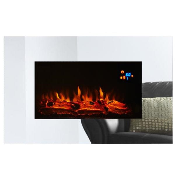Mirrored Glass Wall Mounted Electric Fire