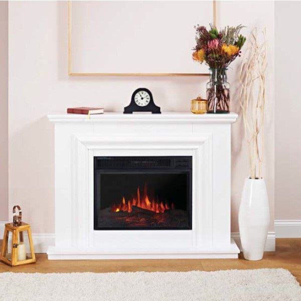 Ekofires White 1200 LED Freestanding Electric Fire Suite
