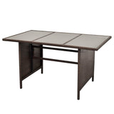 Table From VidaXL Brown Poly Rattan 4 Piece Garden Lounge Set With Cushions | SKU: 43105 | Barcode: 8718475506683