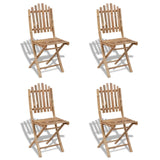All 4 Chairs From VidaXL Bamboo 5 Piece Folding Outdoor Dining Set | SKU: 41497 | UPC: 8718475909149 | Weight: 15.2kg