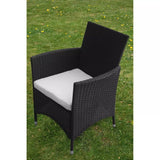 Chair From VidaXL Black Poly Rattan 5 Piece Outdoor Dining Set With Square Table | SKU: 43130 | Barcode: 8718475506935